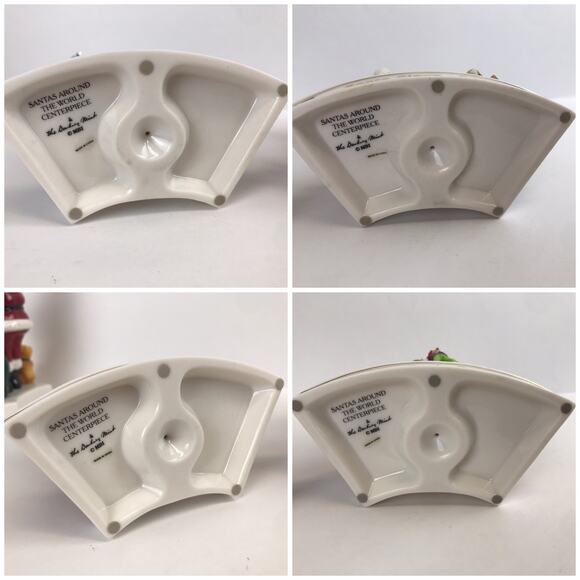 The Danbury Mint Santas Around the World Centerpiece Set England Missing Staff - Picture 11 of 16